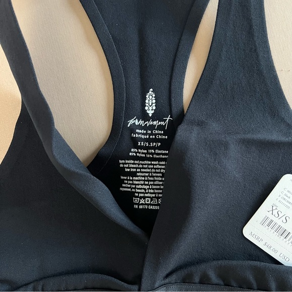 Free People Movement Black Seamless V Neck Sports Bra - Picture 7 of 12
